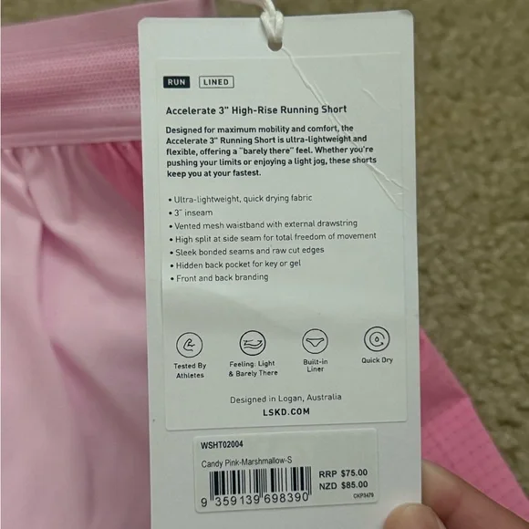 LSKD Accelerate 3” High-Rise Running Short in Candy Pink Marshmallow (size S) - Picture 11 of 14